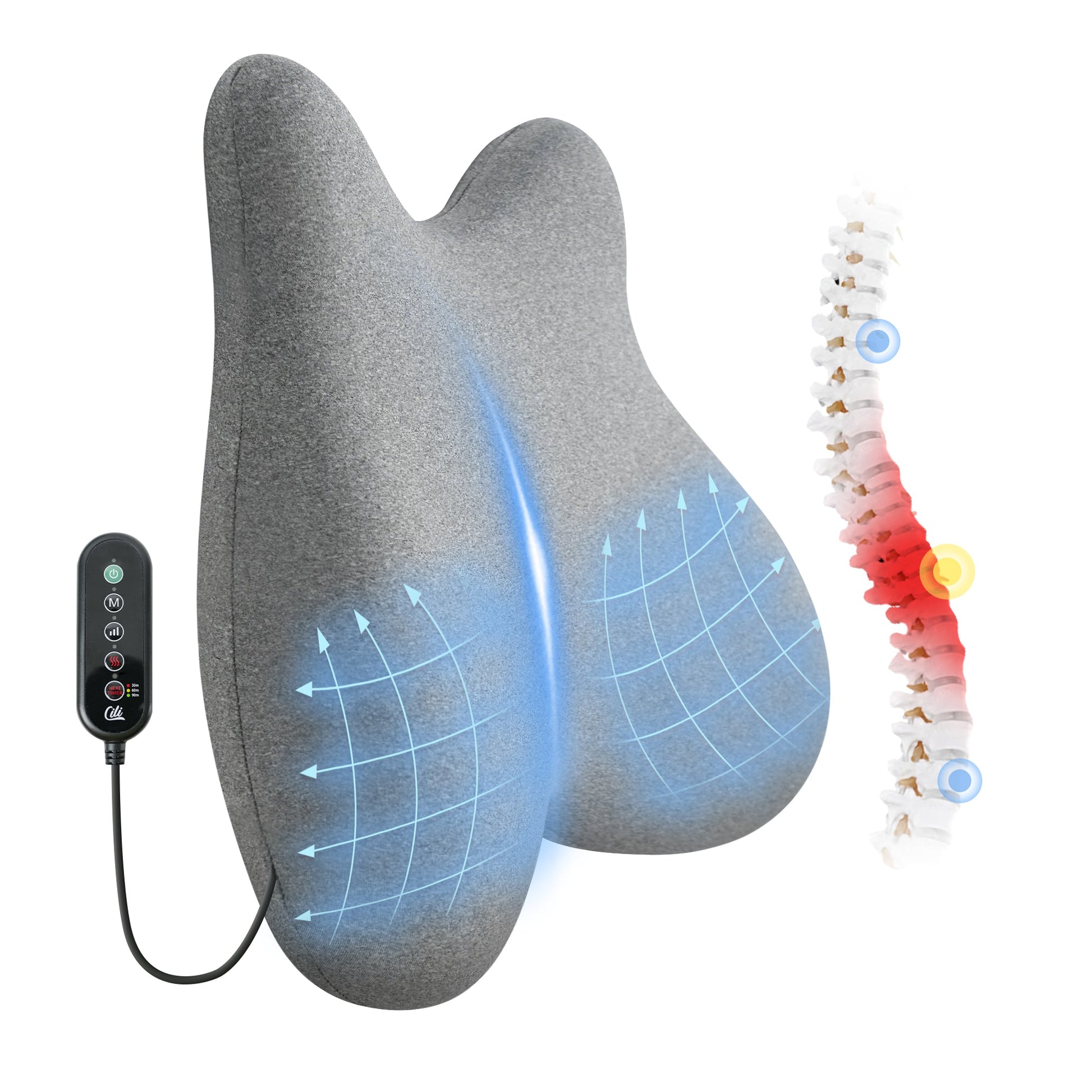 CILI Heated Lumbar Support Pillow for Office Chair Cilinova CILI Heated Lumbar Support Pillow for Office Chair Cilinova