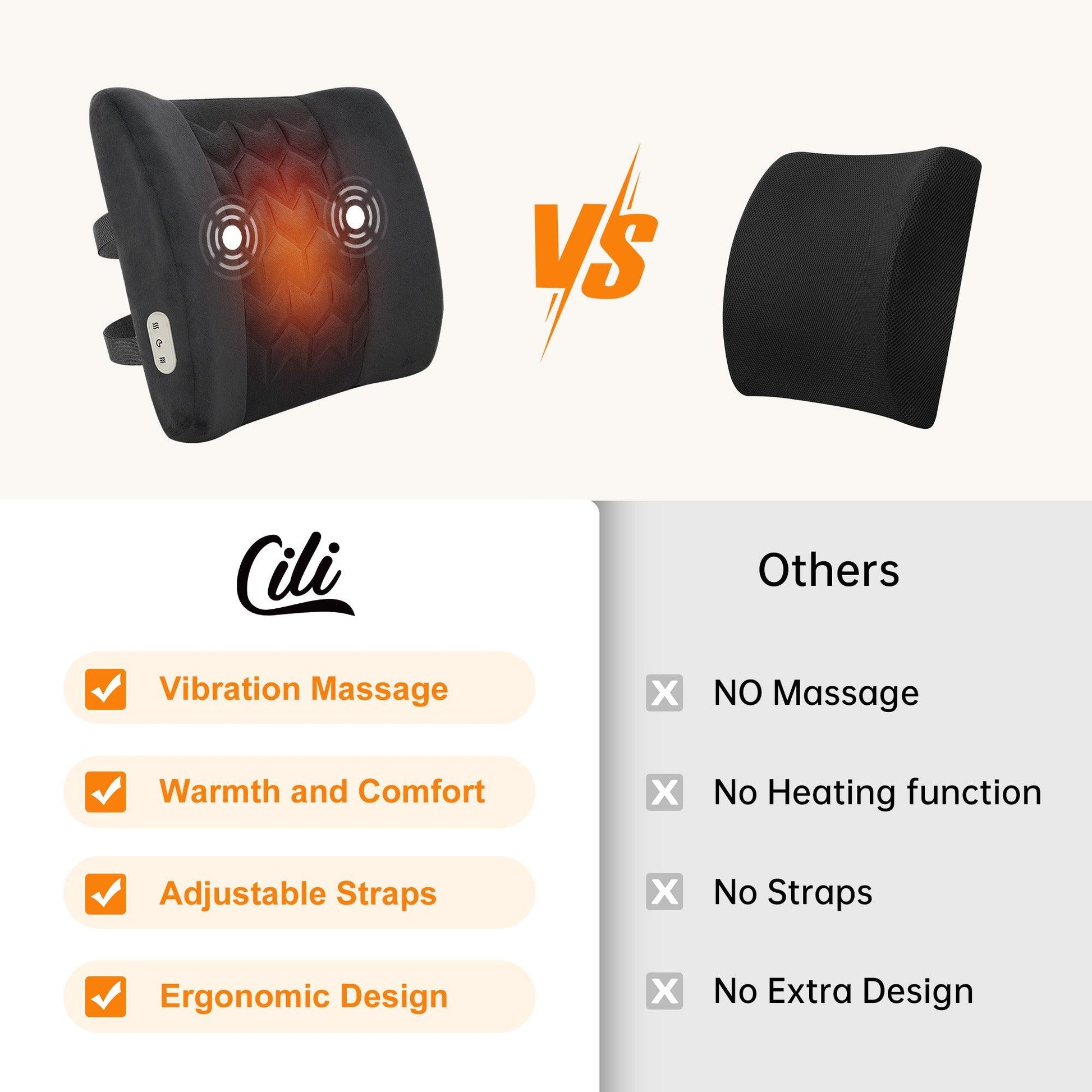 CILI Lumbar Support Pillow for Ofiice Chair,Heated Back Support Pillow Cilinova CILI Lumbar Support Pillow for Ofiice Chair,Heated Back Support Pillow Cilinova